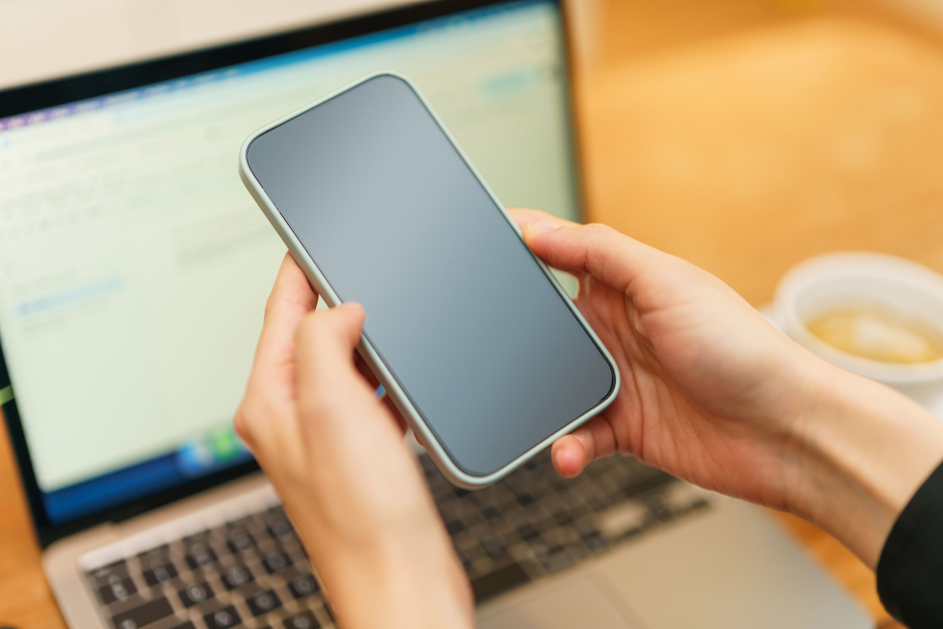 Text copied on a laptop pasted straight onto a phone